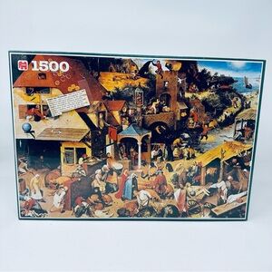 Jumbo 1500 Piece Puzzle 80074 Pieter Bruegel Proverbs Religious Sealed